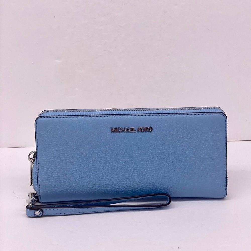 Michael Kors Large Continental Wallet Wristlet light Sky - Picture 5 of 10